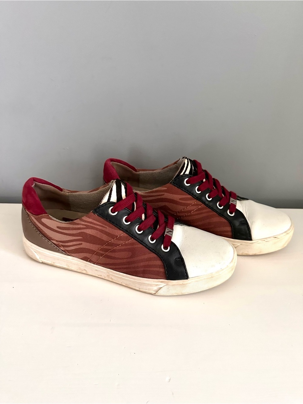Naturalizer Astara Sneakers - Platform, Size 10, Leather, Zebra Tongue